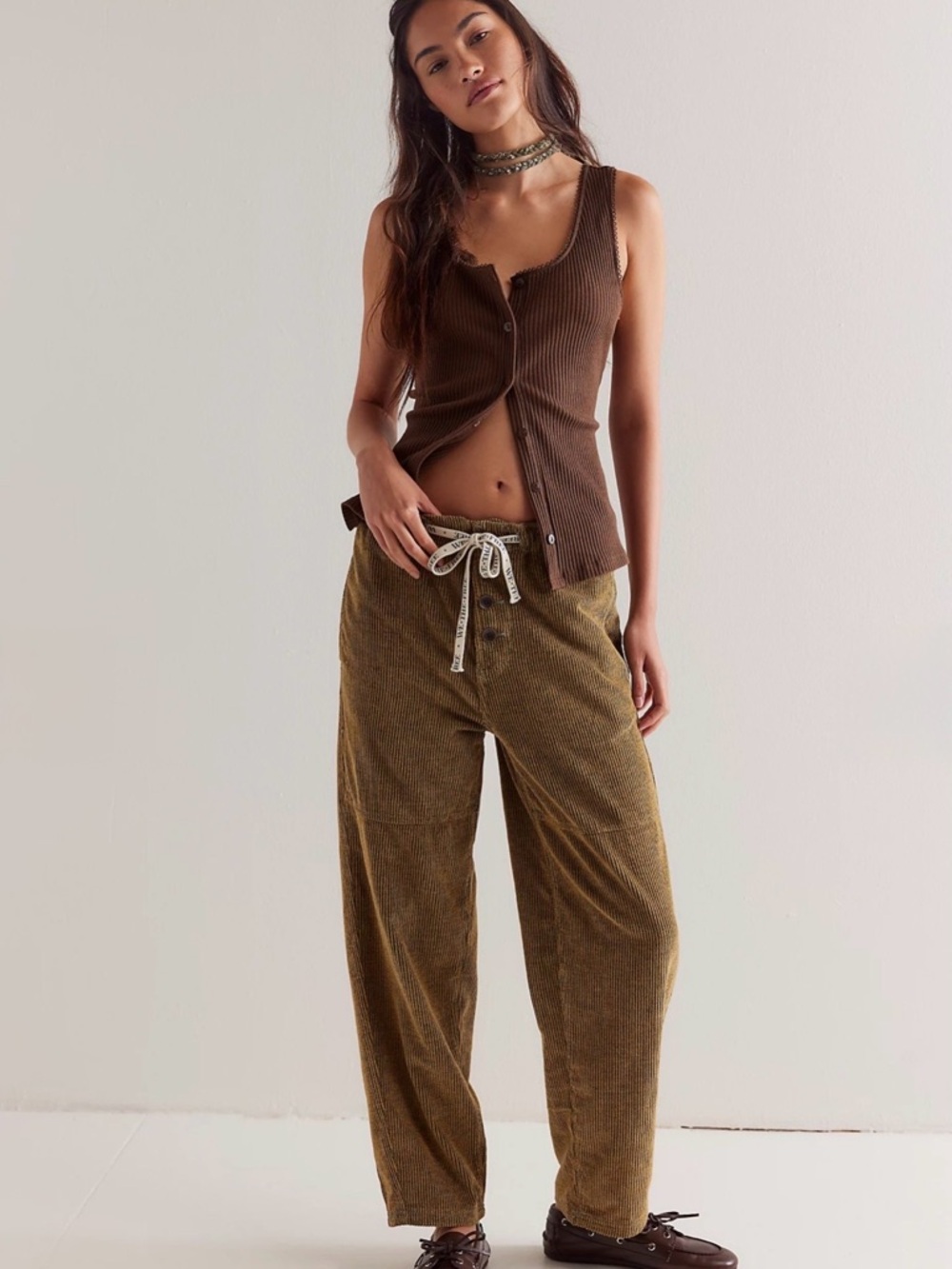 We The Free Roscoe Barrel Leg Cotton Corduroy Pull-On